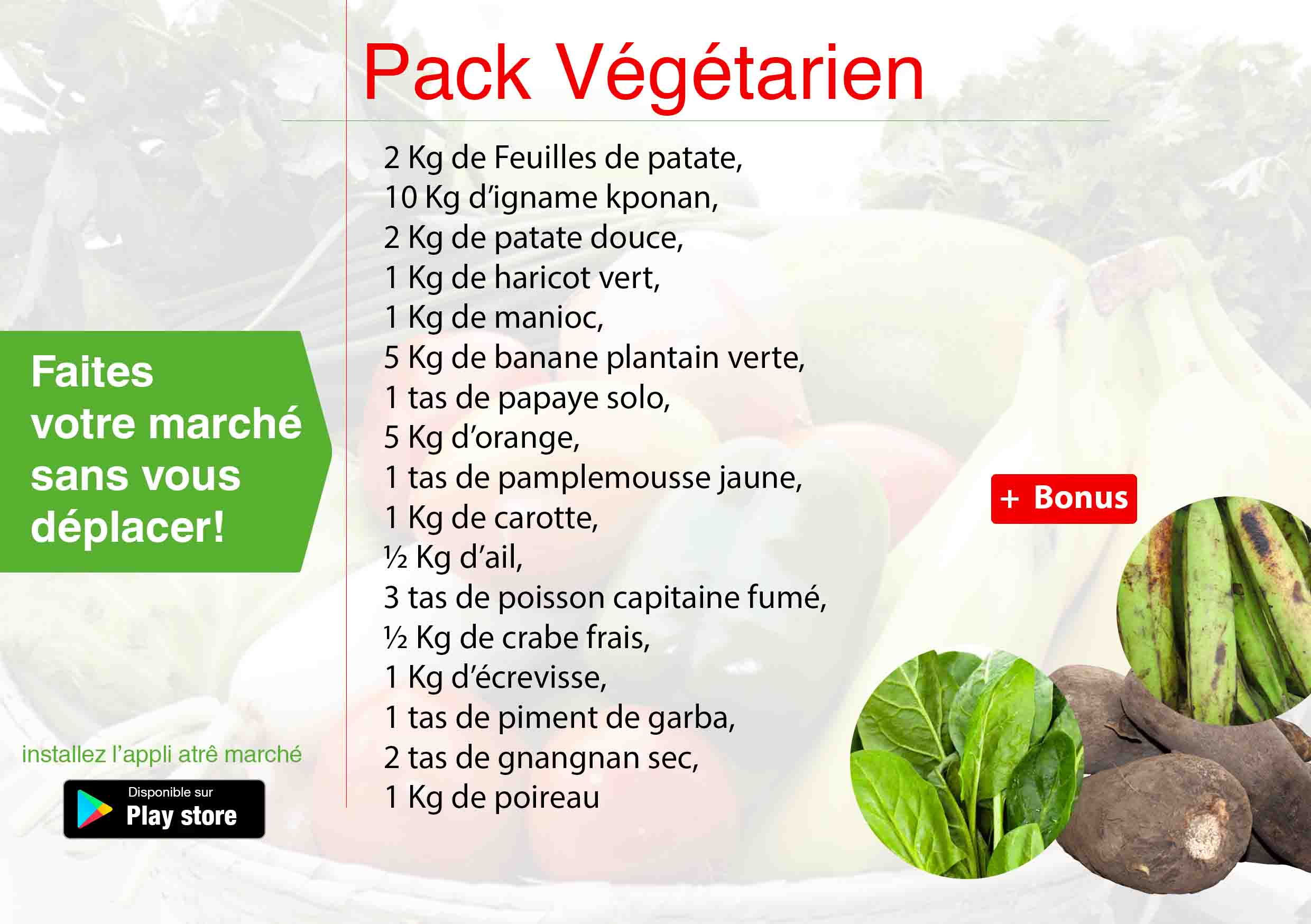 Pack végétarien