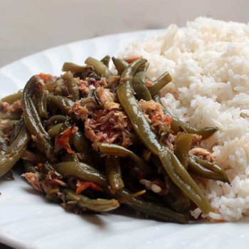 Haricot verts à la viande de bœuf local haché